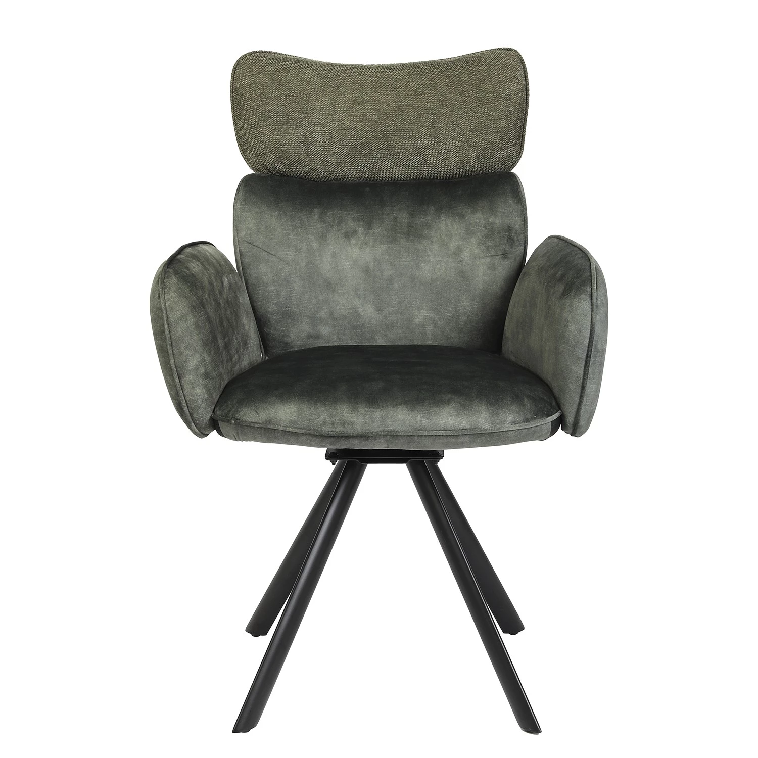 Jack & Alice Chaise à accoudoirs Aveluy - Velours et tissu / Métal - Vert foncé 5 Jack & Alice Chaise à accoudoirs Aveluy - Velours et tissu / Métal - Vert foncé – Image 3