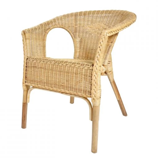 Ars Natura Chaise à accoudoirs Biville - Rotin - Naturel -Chaises Soldes 2022 1000255327 220513 010 IMAGE P000000001000255327