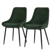 Tenzo Chaises capitonnées Lex II (lot de 2) - Velours côtelé / Métal - Vert foncé -Chaises Soldes 2022 1000257176 210408 13275300017 IMAGE P000000001000257176