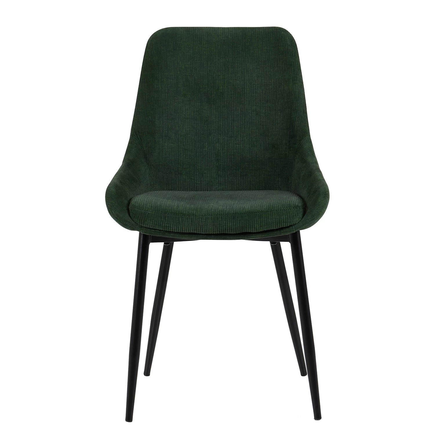 Tenzo Chaises capitonnées Lex II (lot de 2) - Velours côtelé / Métal - Vert foncé 4 Tenzo Chaises capitonnées Lex II (lot de 2) - Velours côtelé / Métal - Vert foncé – Image 2