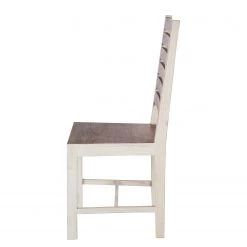 Wolf-Möbel Chaises Maison (lot de 2) - Acacia massif - Acacia couleur pierre / Blanc cassé -Chaises Soldes 2022 1000257218 220406 035 DETAILS P000000001000257218