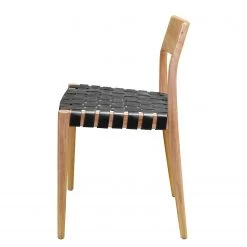 Ars manufacti Chaise Cerro - Cuir véritable / Teck massif - Noir / Teck -Chaises Soldes 2022 1000257228 211007 15380500052 DETAILS P000000001000257228