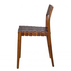 Ars manufacti Chaise Cerro - Cuir véritable / Teck massif - Cognac -Chaises Soldes 2022 1000257232 220330 031 DETAILS P000000001000257232