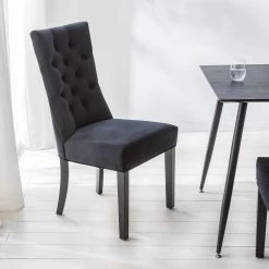 Maison Belfort Chaises capitonnées Waroona 2 (lot de 2) - Noir - Noir -Chaises Soldes 2022 1000260656 220622 021 MOOD DETAILS P000000001000260656 mood