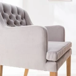 Maison Belfort Chaise à accoudoirs Austin II - Gris clair - Chêne clair 25 Maison Belfort Chaise à accoudoirs Austin II - Gris clair - Chêne clair -Chaises Soldes 2022 1000260669 220622 031 DETAILS P000000001000260669