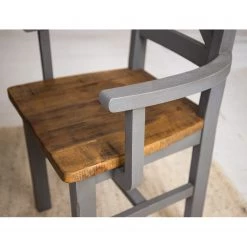 Maison Belfort Chaise à accoudoirs Balignton - Pin massif - Gris -Chaises Soldes 2022 1000260736 211116 12550500251 DETAILS P000000001000260736