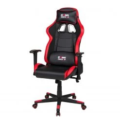 Duo Collection Chaise gamer Game-Rocker G-10 - Imitation cuir et mesh / Nylon - Noir / Rouge
