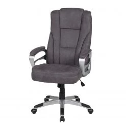 Duo Collection Fauteuil de bureau Mik - Microfibre / Nylon - Gris / Argenté