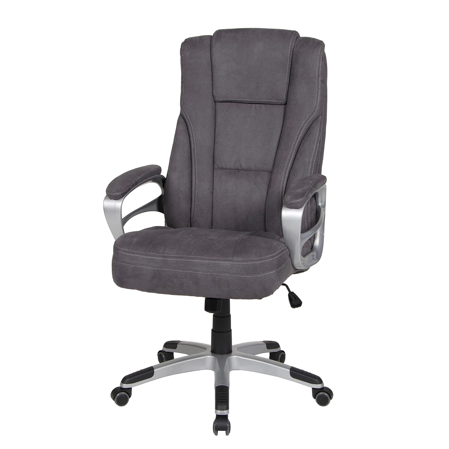 Duo Collection Fauteuil de bureau Mik - Microfibre / Nylon - Gris / Argenté 3 Duo Collection Fauteuil de bureau Mik - Microfibre / Nylon - Gris / Argenté