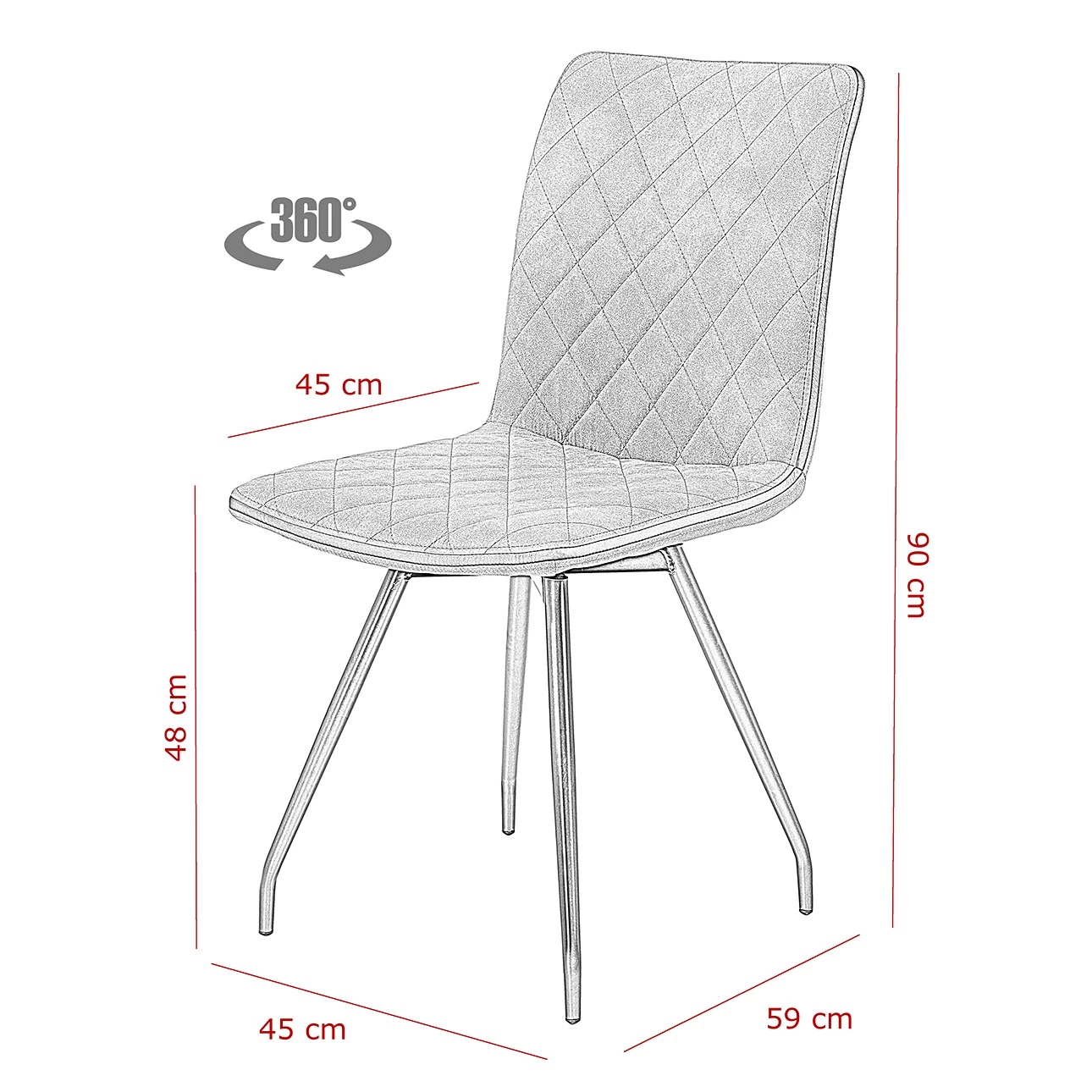 Red Living Chaise Jogeva - Gris - Lot de 2 9 Red Living Chaise Jogeva - Gris - Lot de 2 – Image 7