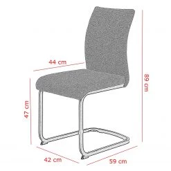 Red Living Chaises cantilever Soitme (lot de 2) - Tissu - Gris chiné -Chaises Soldes 2022 1000263420 210430 11464100099 SKETCH DETAILS P000000001000263420 sketch