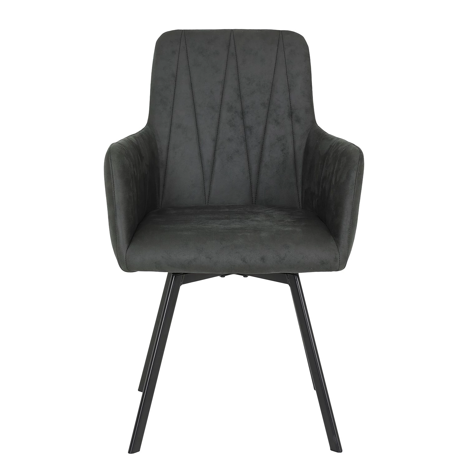 Red Living Chaises à accoudoirs Kivioli (lot de 2) - Microfibre / Acier - Anthracite / Noir 5 Red Living Chaises à accoudoirs Kivioli (lot de 2) - Microfibre / Acier - Anthracite / Noir – Image 3