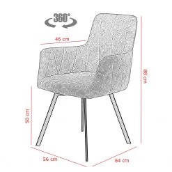 Red Living Chaises à accoudoirs Kivioli (lot de 2) - Microfibre / Acier - Anthracite / Noir 17 Red Living Chaises à accoudoirs Kivioli (lot de 2) - Microfibre / Acier - Anthracite / Noir -Chaises Soldes 2022 1000263426 210430 11482700144 SKETCH DETAILS P000000001000263426 sketch