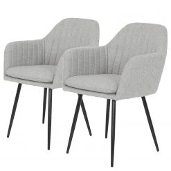 Red Living Chaises Ă accoudoirs Turtola (lot de 2) - Gris clair