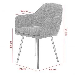 Red Living Chaises à accoudoirs Turtola (lot de 2) - Gris clair -Chaises Soldes 2022 1000263428 210430 11490900159 SKETCH DETAILS P000000001000263428 sketch