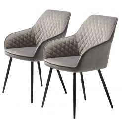 Red Living Chaises Ă accoudoirs Dela (lot de 2) - Gris