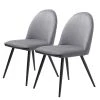 Red Living Chaises Delvin (lot de 2) - Tissu / Métal - Gris / Noir -Chaises Soldes 2022 1000266966 210525 14343000194 IMAGE P000000001000266966