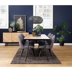 Red Living Chaises Delvin (lot de 2) - Tissu / Métal - Gris / Noir -Chaises Soldes 2022 1000266966 210525 14343000195 MOOD DETAILS P000000001000266966 mood