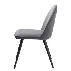 Red Living Chaises Delvin (lot de 2) - Tissu / Métal - Gris / Noir -Chaises Soldes 2022 1000266966 210525 14343000197 DETAILS P000000001000266966