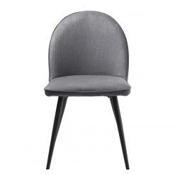 Red Living Chaises Delvin (lot de 2) - Tissu / Métal - Gris / Noir -Chaises Soldes 2022 1000266966 210525 14343000198 DETAILS P000000001000266966