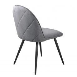 Red Living Chaises Delvin (lot de 2) - Tissu / Métal - Gris / Noir -Chaises Soldes 2022 1000266966 210525 14343000199 DETAILS P000000001000266966