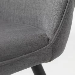 Red Living Chaises Delvin (lot de 2) - Tissu / Métal - Gris / Noir -Chaises Soldes 2022 1000266966 210525 14343000201 DETAILS P000000001000266966