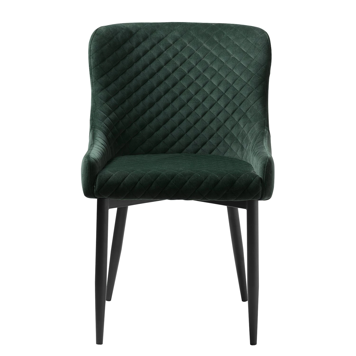 Red Living Chaises Elbi II (lot de 2) - Velours / Métal - Vert foncé / Noir 4 Red Living Chaises Elbi II (lot de 2) - Velours / Métal - Vert foncé / Noir – Image 2