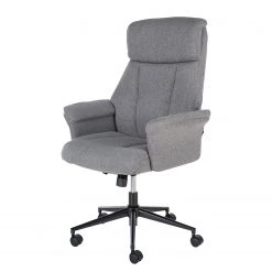 Furnitive Chaise de bureau Barking - (avec fonction massage) - Tissage à plat / Métal - Gris / Noir