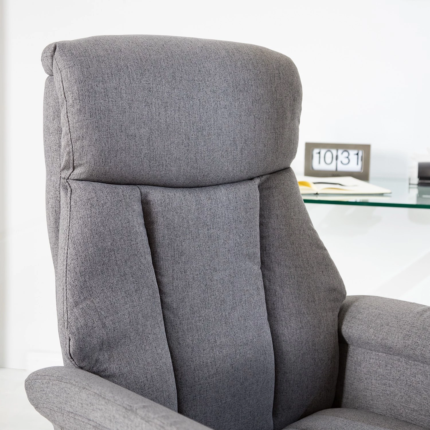 Furnitive Chaise de bureau Barking - (avec fonction massage) - Tissage à plat / Métal - Gris / Noir 16 Furnitive Chaise de bureau Barking - (avec fonction massage) - Tissage à plat / Métal - Gris / Noir – Image 14