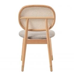 Studio Copenhagen Chaises Coy (lot de 2) - Rotin et tissu / Hêtre massif - Cappuccino -Chaises Soldes 2022 1000273456 220420 040 DETAILS P000000001000273456