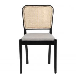 Studio Copenhagen Chaises Cutis (lot de 2) - Rotin et tissu / Hêtre massif - Gris lumineux -Chaises Soldes 2022 1000273457 220420 030 DETAILS P000000001000273457