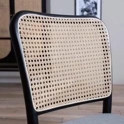 Studio Copenhagen Chaises Cutis (lot de 2) - Rotin et tissu / Hêtre massif - Gris lumineux -Chaises Soldes 2022 1000273457 220819 030 DETAILS P000000001000273457