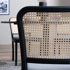 Studio Copenhagen Chaises Cutis (lot de 2) - Rotin et tissu / Hêtre massif - Gris lumineux -Chaises Soldes 2022 1000273457 220819 031 DETAILS P000000001000273457