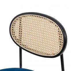 Studio Copenhagen Chaises Davie (lot de 2) - Rotin et tissu / Métal - Bleu -Chaises Soldes 2022 1000273462 220420 045 DETAILS P000000001000273462