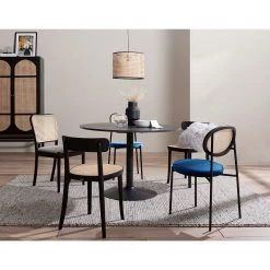 Studio Copenhagen Chaises Davie (lot de 2) - Rotin et tissu / Métal - Bleu -Chaises Soldes 2022 1000273462 220819 020 MOOD DETAILS P000000001000273462 mood