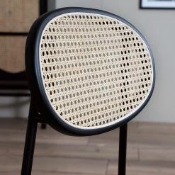 Studio Copenhagen Chaises Davie (lot de 2) - Rotin et tissu / Métal - Bleu -Chaises Soldes 2022 1000273462 220819 030 DETAILS P000000001000273462