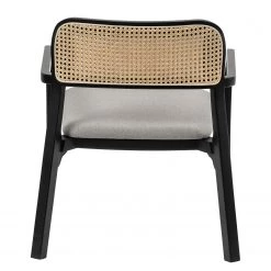 Studio Copenhagen Fauteuil de jardin Elena - Rotin et tissu / Hêtre massif - Gris lumineux -Chaises Soldes 2022 1000273466 220420 040 DETAILS P000000001000273466