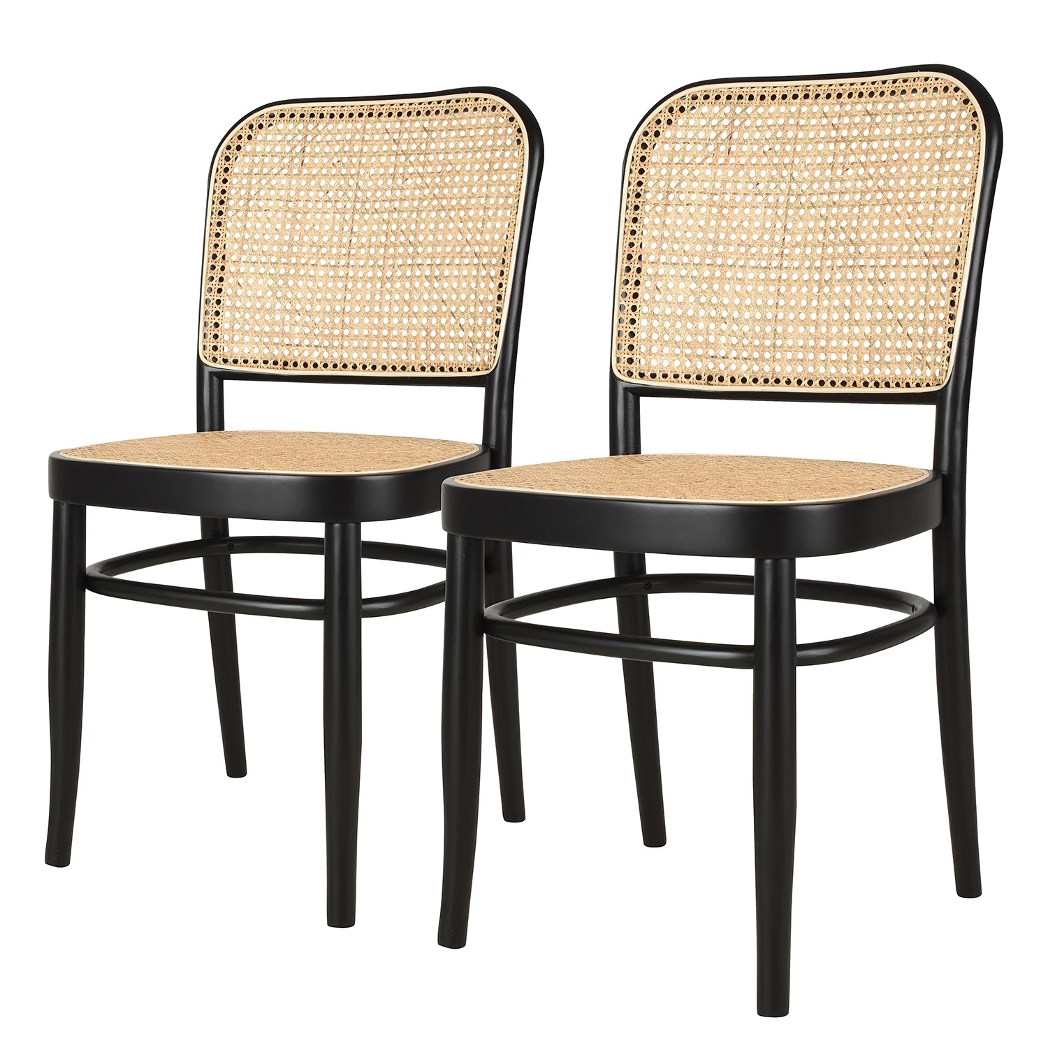 Studio Copenhagen Chaises Daru (lot de 2) - Rotin / Hêtre massif - Rotin / Noir 3 Studio Copenhagen Chaises Daru (lot de 2) - Rotin / Hêtre massif - Rotin / Noir