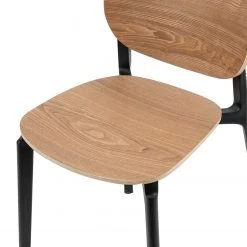 Studio Copenhagen Chaises Day (lot de 2) - Contreplaqué / Matière plastique - Imitation chêne / Noir -Chaises Soldes 2022 1000273483 220420 050 DETAILS P000000001000273483