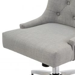 Chaise de bureau Caney - Tissage à plat / Métal - Gris clair / Chrome -Chaises Soldes 2022 1000274199 211126 132905000048 DETAILS P000000001000274199