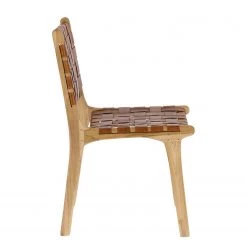 Maison Belfort Chaises Charles (lot de 2) - Cuir / Teck massif - Cognac / Teck -Chaises Soldes 2022 1000274209 210618 10464100048 DETAILS P000000001000274209