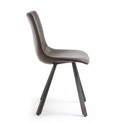 Fredriks Chaises Tryon (lot de 4) - Imitation cuir / Acier - Marron foncé vintage / Marron foncé -Chaises Soldes 2022 1000274215 210618 10464100100 DETAILS P000000001000274215