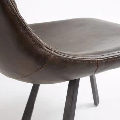 Fredriks Chaises Tryon (lot de 4) - Imitation cuir / Acier - Marron foncé vintage / Marron foncé -Chaises Soldes 2022 1000274215 210618 10464200102 DETAILS P000000001000274215