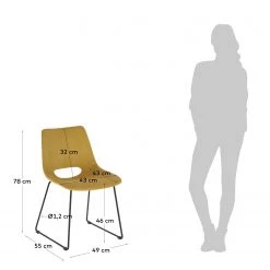 Fredriks Chaises Zara (lot de 2) - Jaune moutarde -Chaises Soldes 2022 1000274232 210618 10464400245 SKETCH DETAILS P000000001000274232 sketch