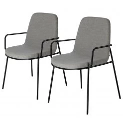 Fredriks Chaises à accoudoirs Gina (lot de 2) - Gris