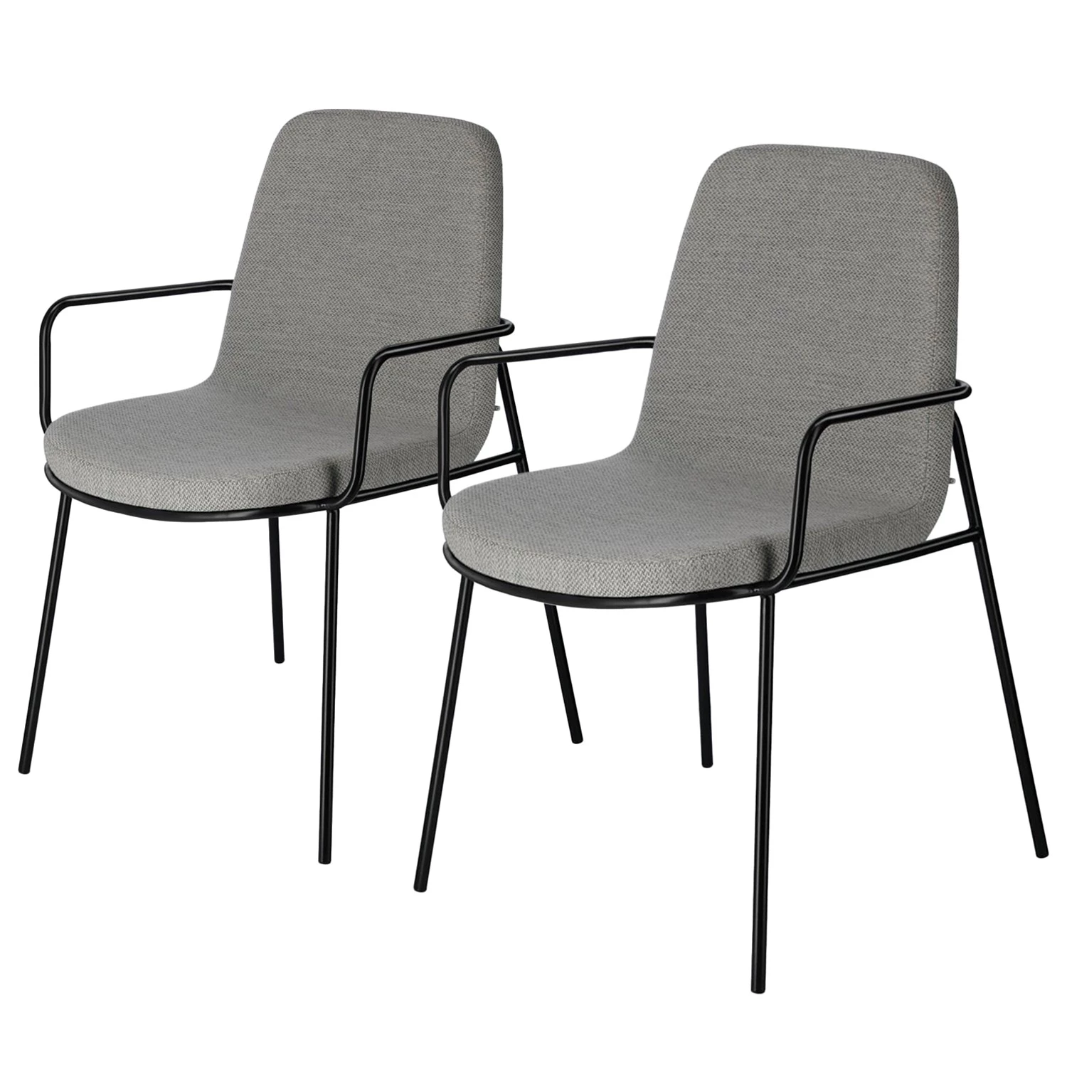 Fredriks Chaises à accoudoirs Gina (lot de 2) - Gris 3 Fredriks Chaises à accoudoirs Gina (lot de 2) - Gris