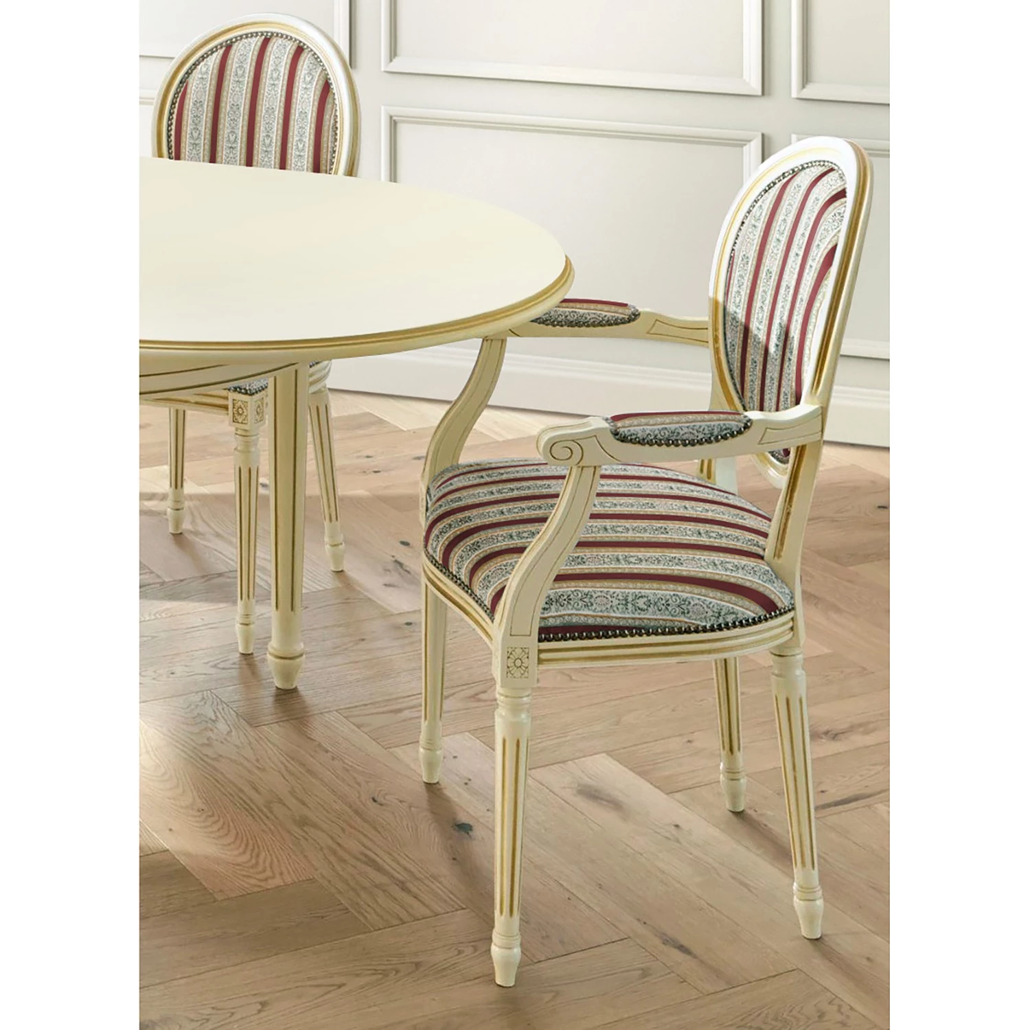 Velvet Studio Chaise à accoudoirs Alison - Rouge 4 Velvet Studio Chaise à accoudoirs Alison - Rouge – Image 2