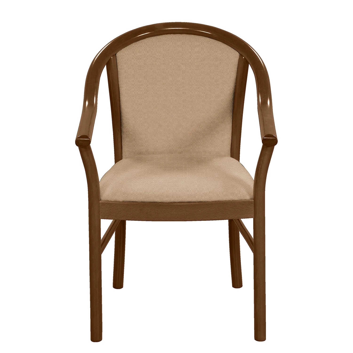 Velvet Studio Chaise à accoudoirs Rosita - Tissu / Hêtre massif - Camel / Noyer 5 Velvet Studio Chaise à accoudoirs Rosita - Tissu / Hêtre massif - Camel / Noyer – Image 3