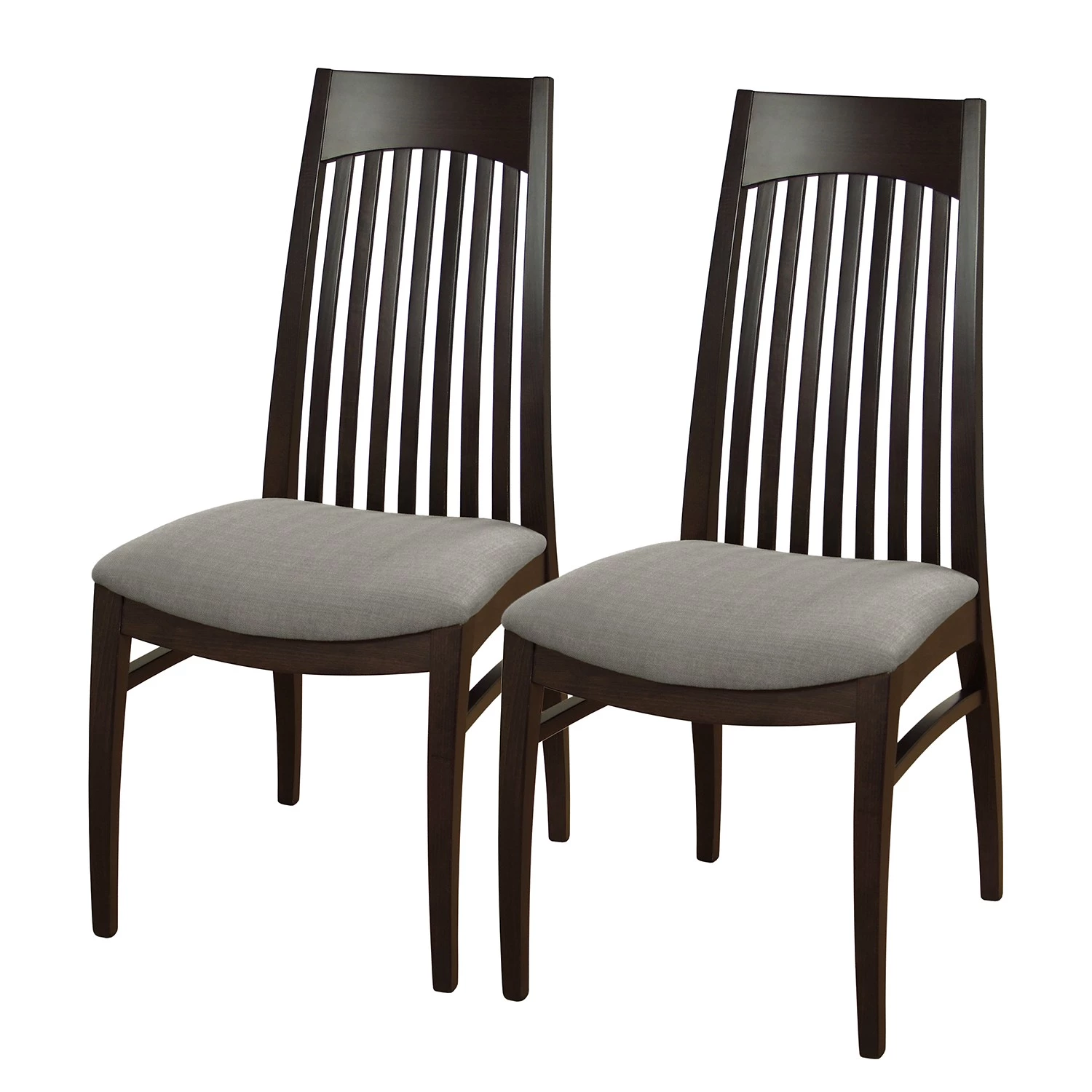 Velvet Studio Chaises Roanne (lot de 2) - Tissu / Hêtre massif - Gris sable / Marron foncé 3 Velvet Studio Chaises Roanne (lot de 2) - Tissu / Hêtre massif - Gris sable / Marron foncé