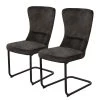 Chaises cantilever Amalia II (lot de 2) - Microfibre / Acier - Anthracite / Noir -Chaises Soldes 2022 1000274848 210629 14280500069 IMAGE P000000001000274848